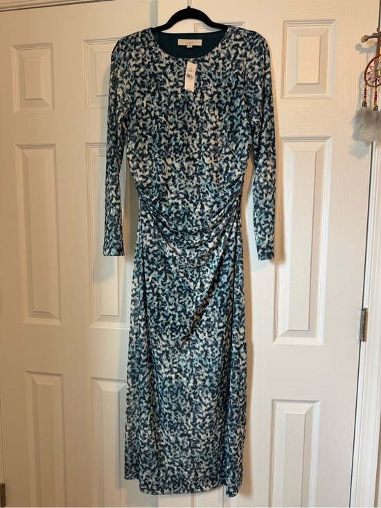 LOFT Dresses & Skirts - Mesh Long Sleeve Midi Dress